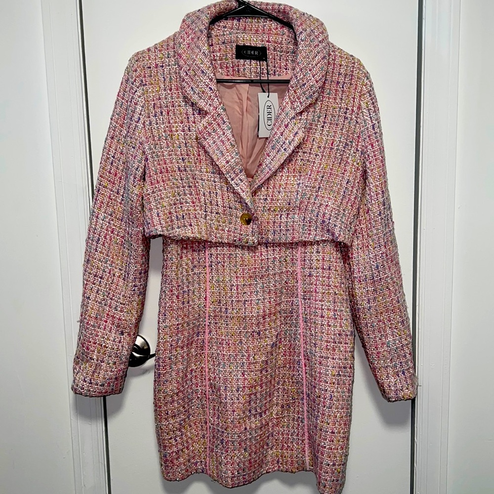 Two piece gingham style dress plus blazer.